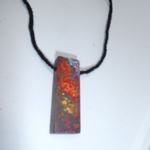 Lava Lush Mini jenga wooden geometric necklace
